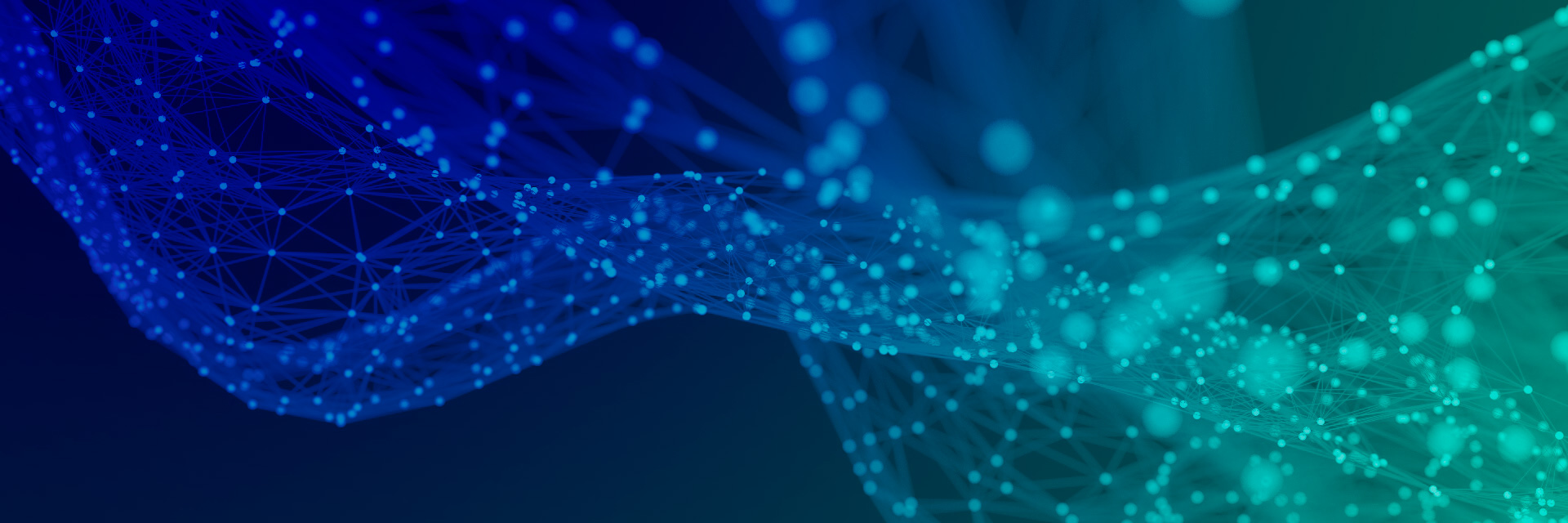 Abstract blue and teal digital data wave.